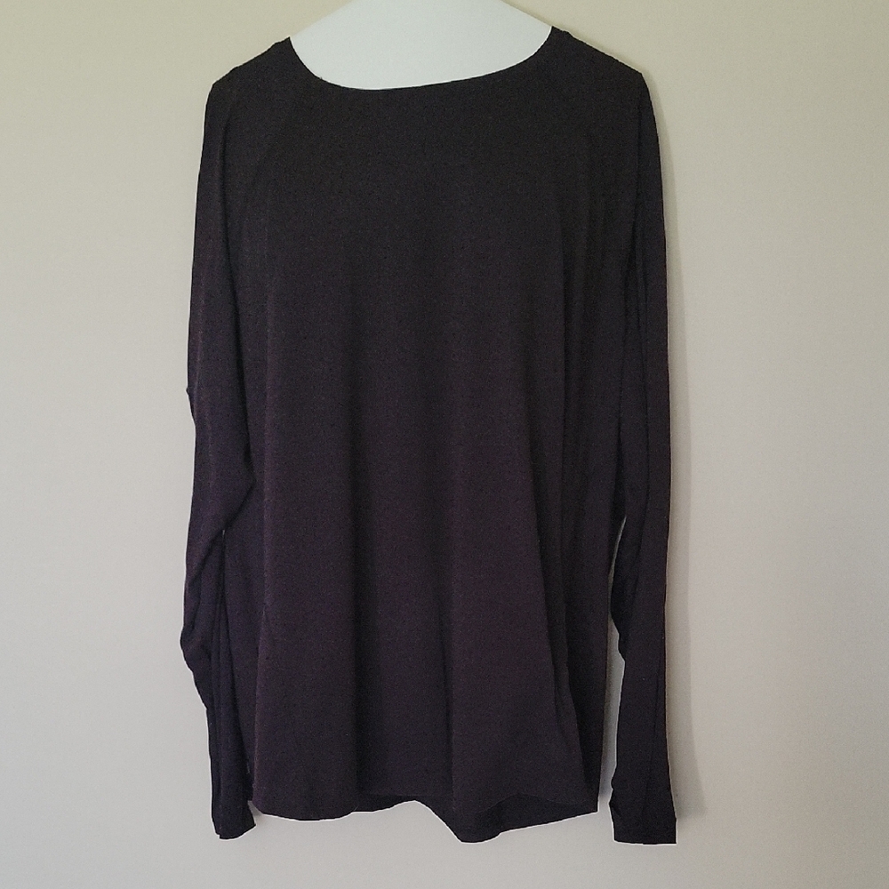 Moa Moa Black and Gray Boxy Long Sleeve Blouse - Picture 5 of 8